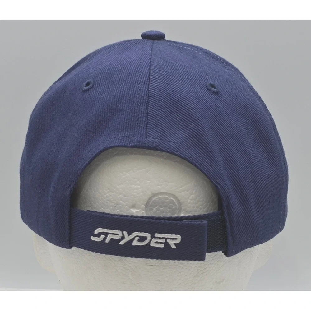 Spyder Ski Strapback Cap Blue Plaid Snoqboard Hook and Loop Hat Season F10